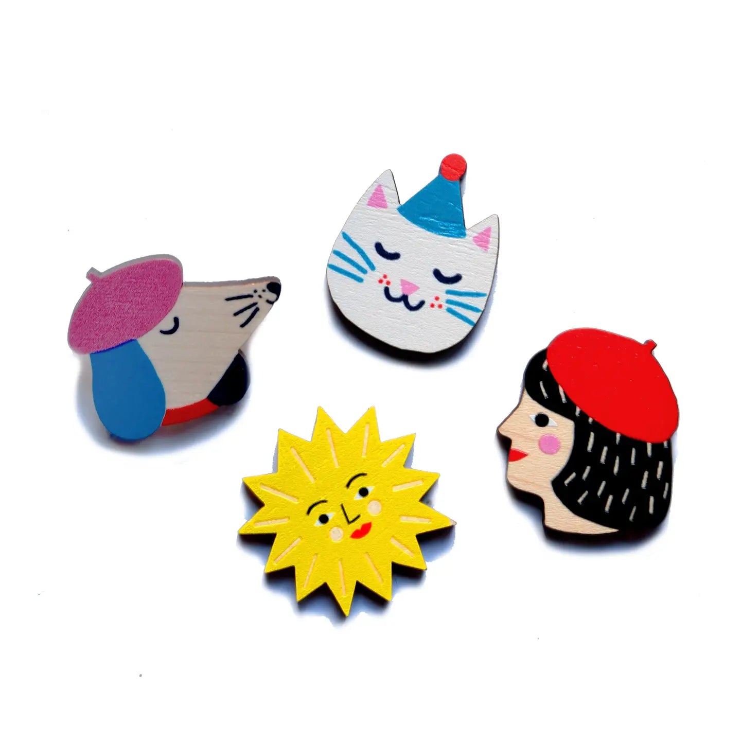 Wooden pin badge