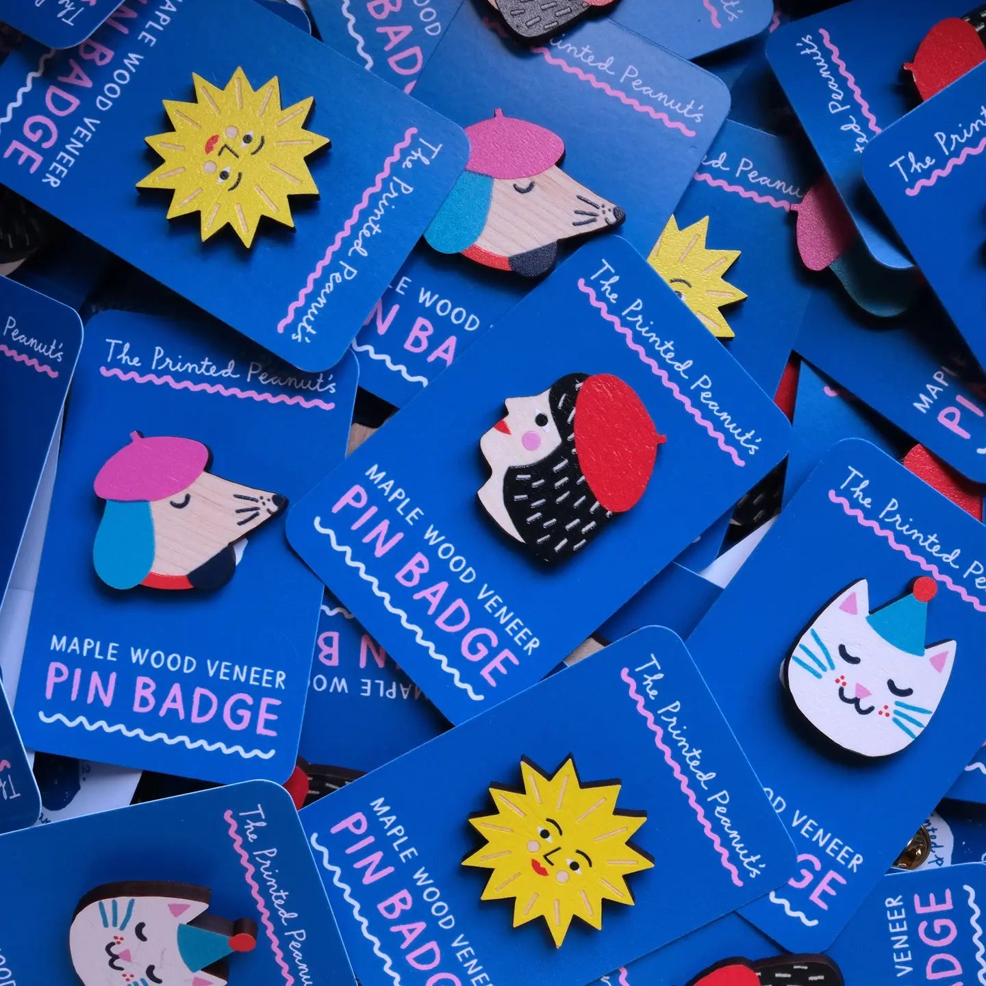 Wooden pin badge