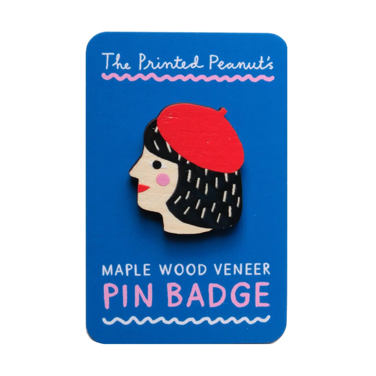 Wooden pin badge