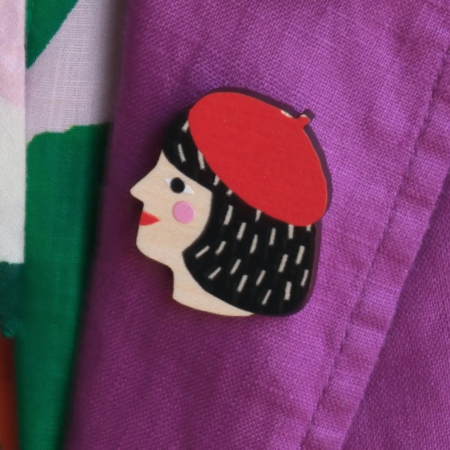 Wooden pin badge