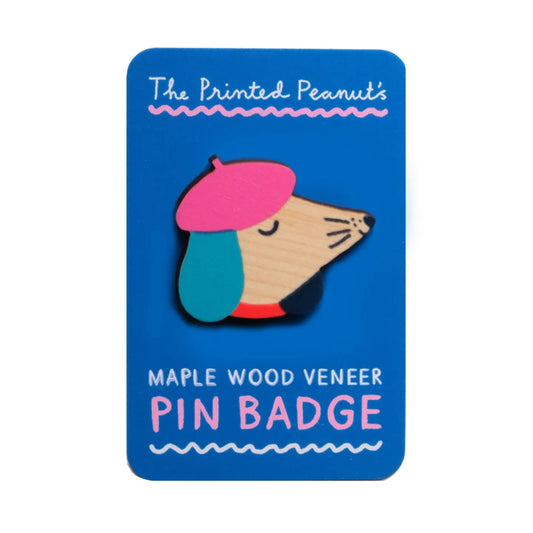 Wooden pin badge