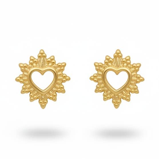 Mini heart stud earrings