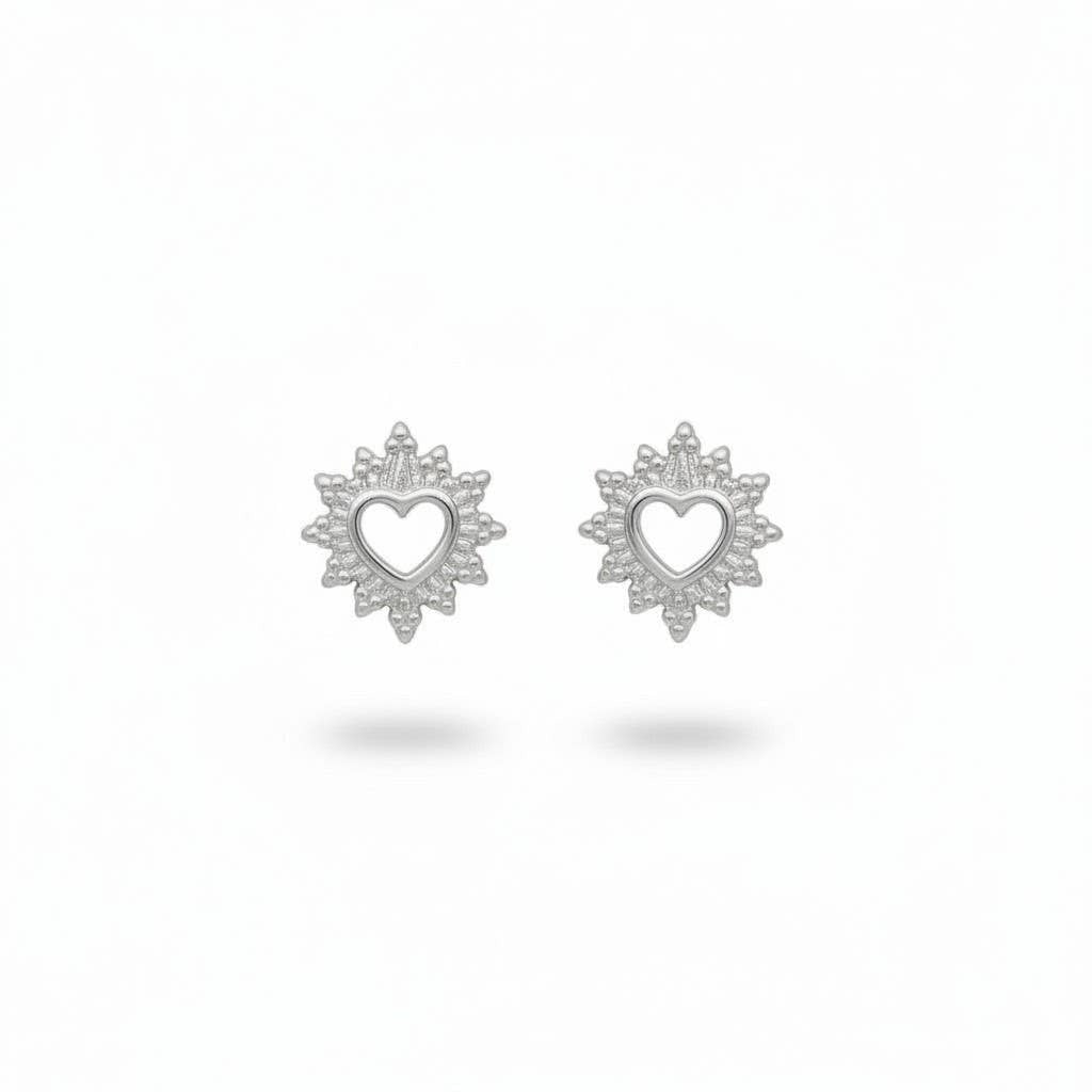 Mini heart stud earrings
