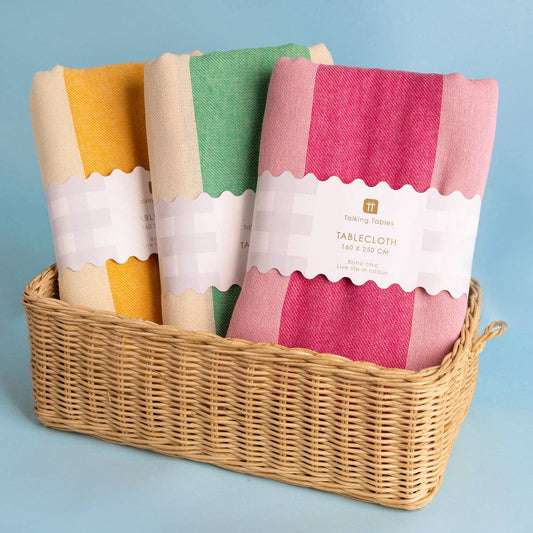 Stripy cotton tablecloth