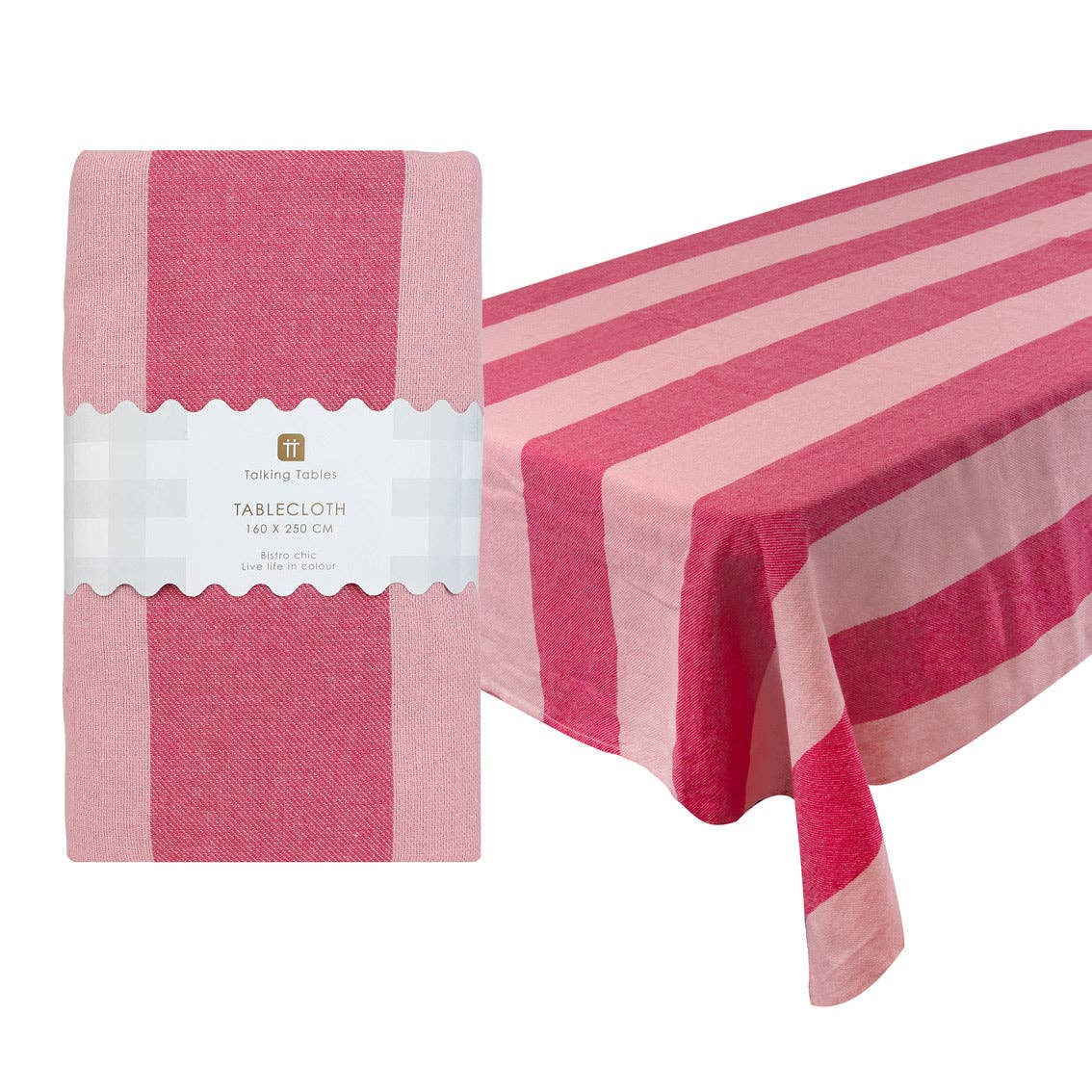 Stripy cotton tablecloth