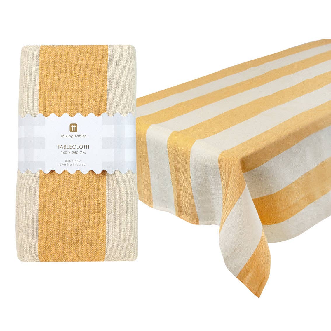 Stripy cotton tablecloth