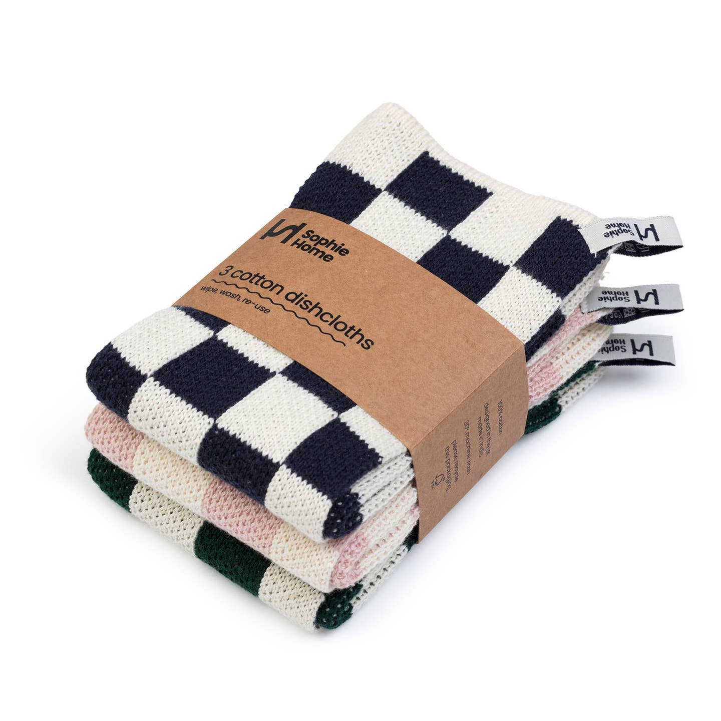 3 cotton dishcloths