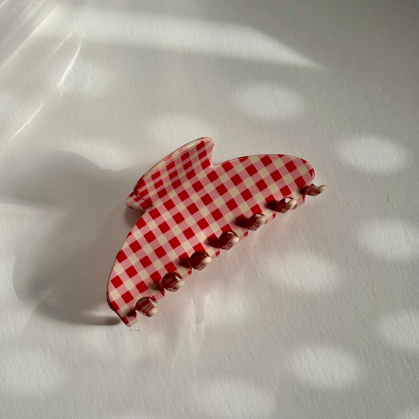 Gingham claw clip