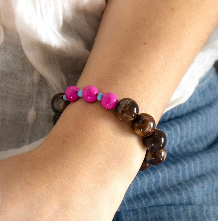 Big bead elasticated bracelet