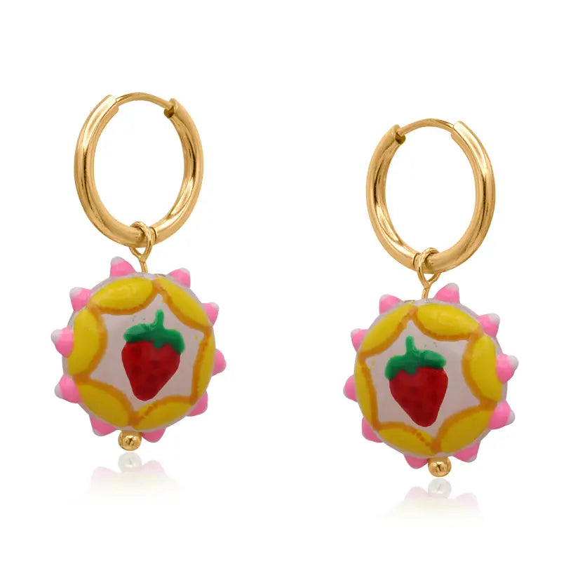 Round charm earrings