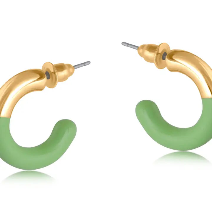 Serina two tone hoop earrings