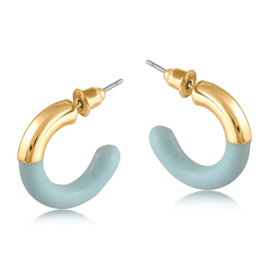 Serina two tone hoop earrings