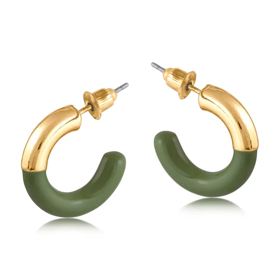 Serina two tone hoop earrings