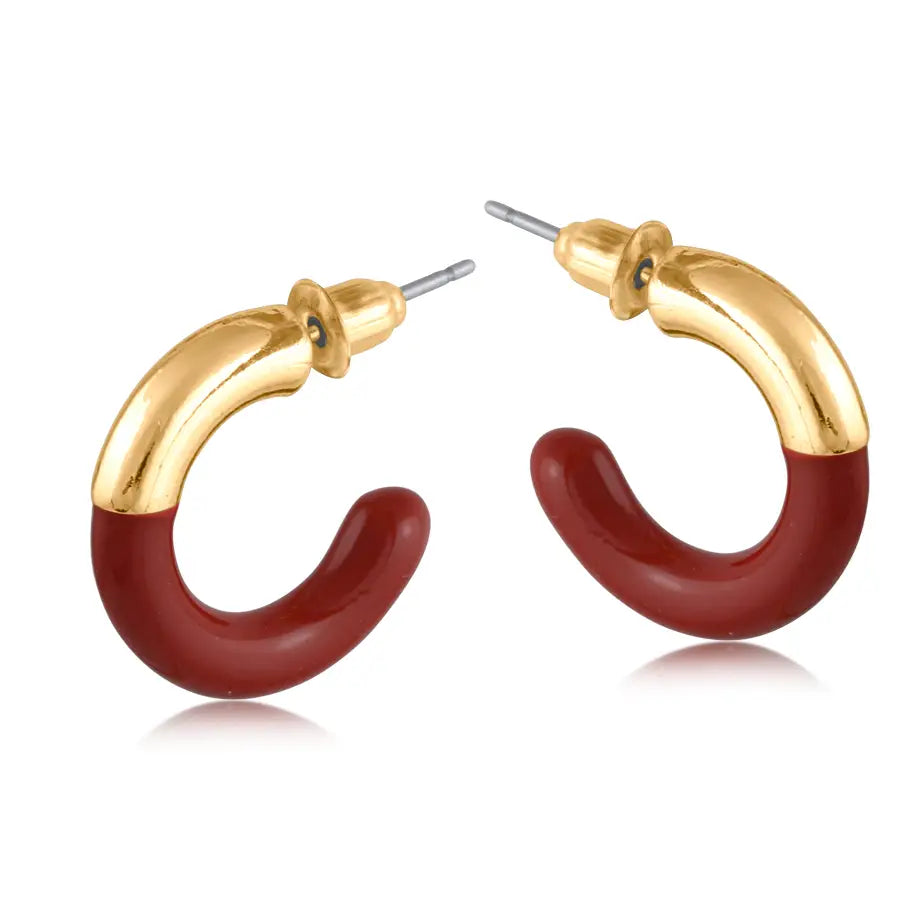 Serina two tone hoop earrings
