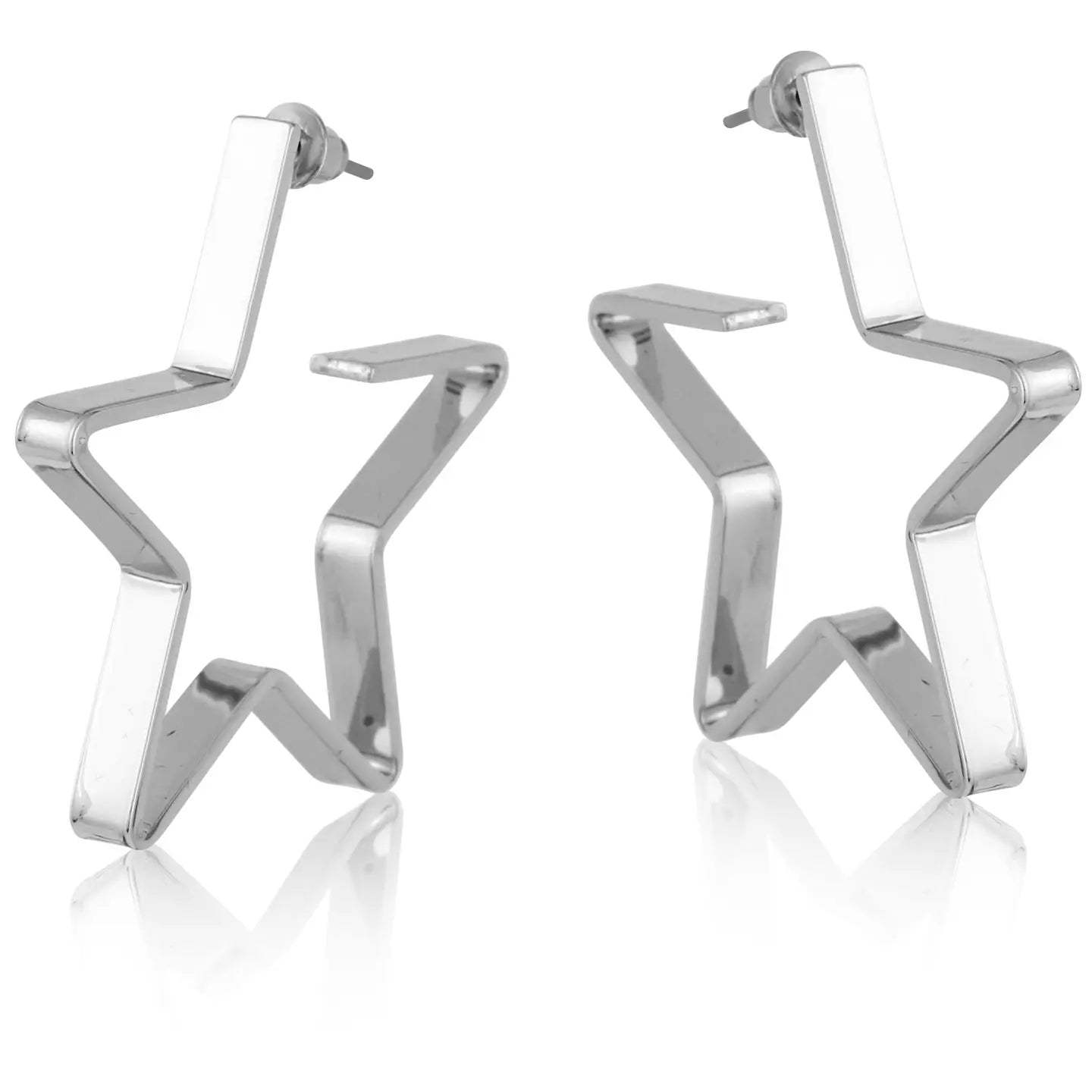 Large star metal earrings - Ivy