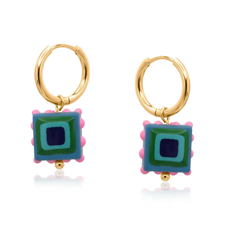 Square charm earrings - Santa Fe