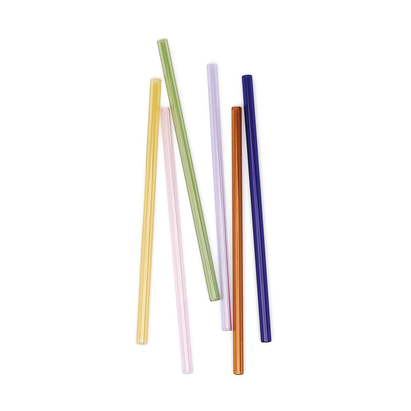 Glass highball straws - set of 6