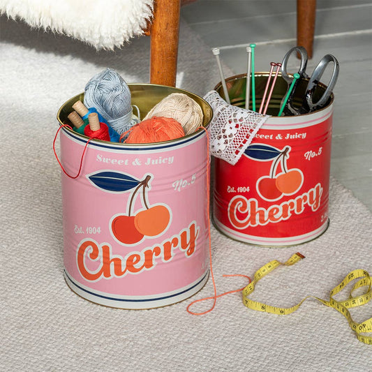 XL Cherries tin Red