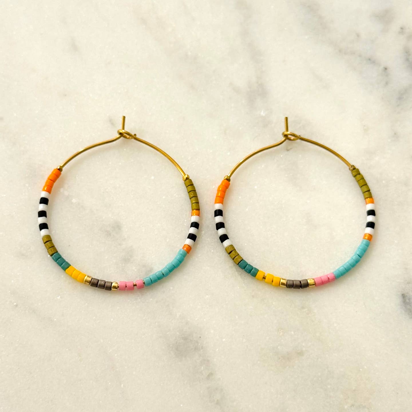 Seed bead hoops
