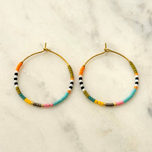 Seed bead hoops