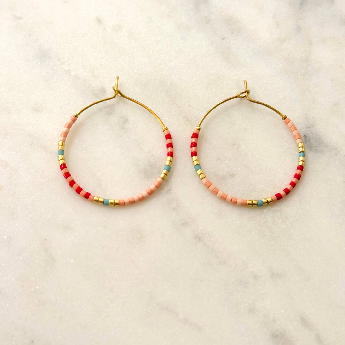 Seed bead hoops