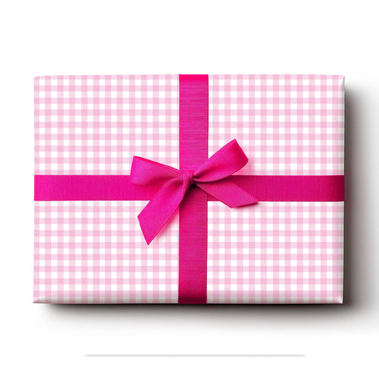 Pink gingham wrapping paper