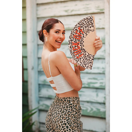 Leopard print fan - fuck off