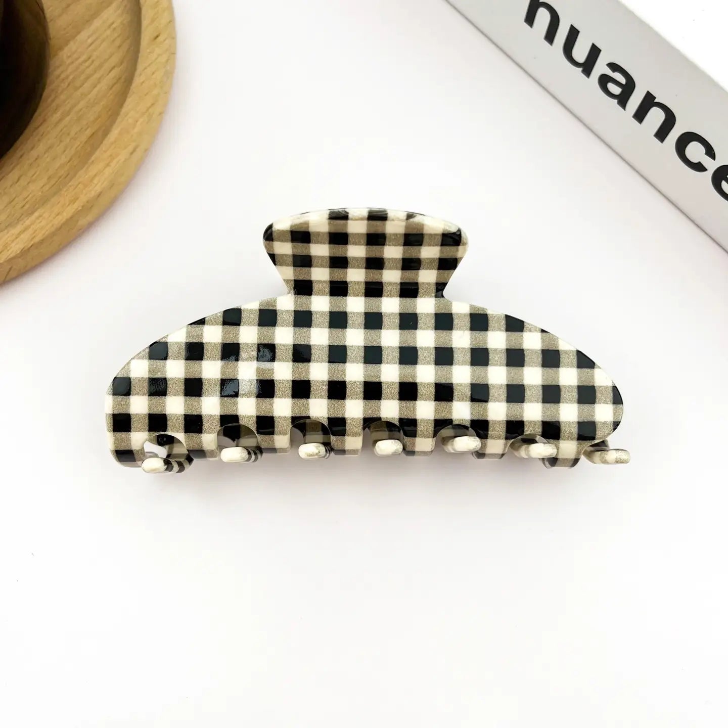 Gingham claw clip