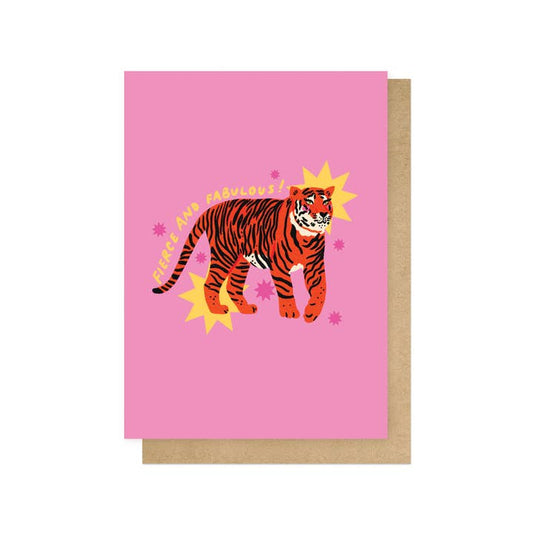 Fierce and fabulous tiger card