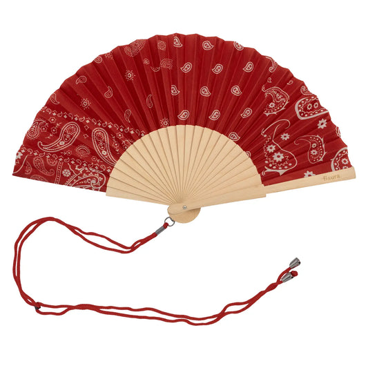 Red paisley fan