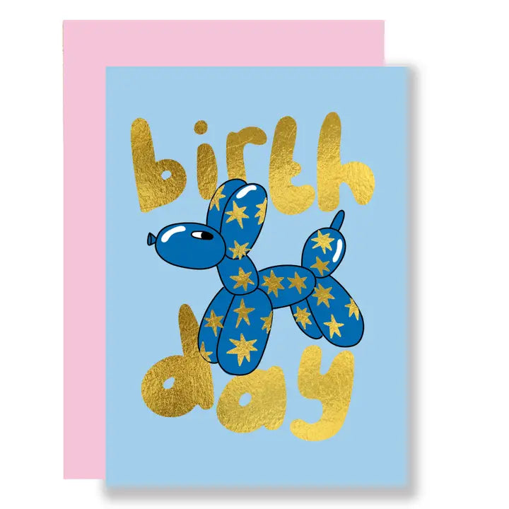 Balloon dog birthday mini card