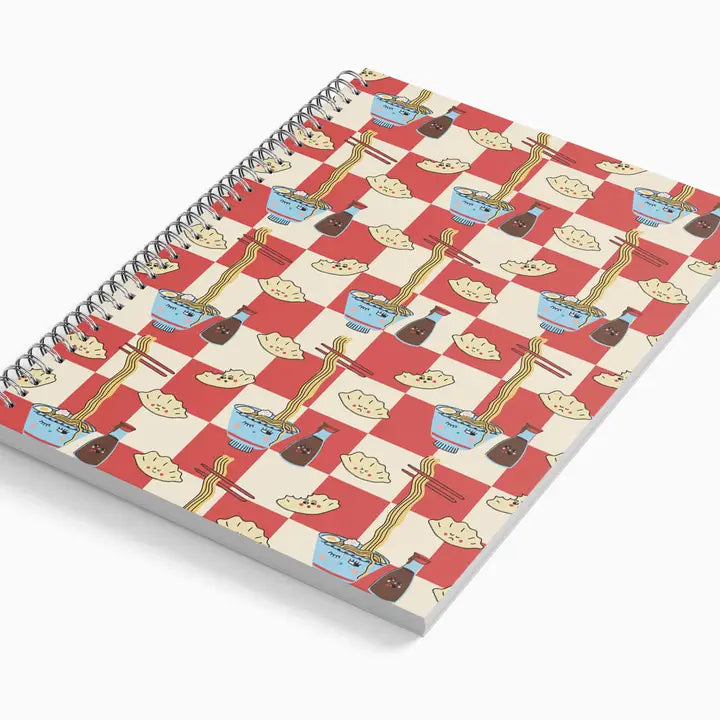 Gyoza and soy A5 spiral bound notebook