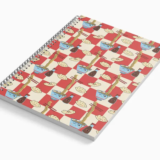 Gyoza and soy A5 spiral bound notebook