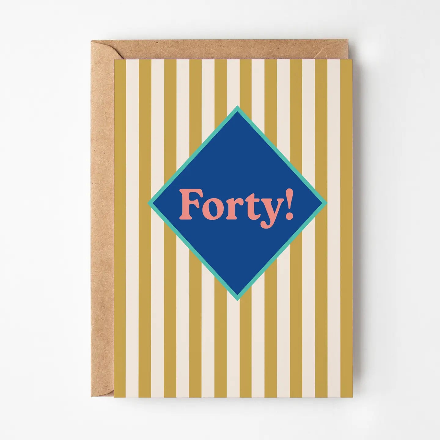 Forty! Stripy birthday card