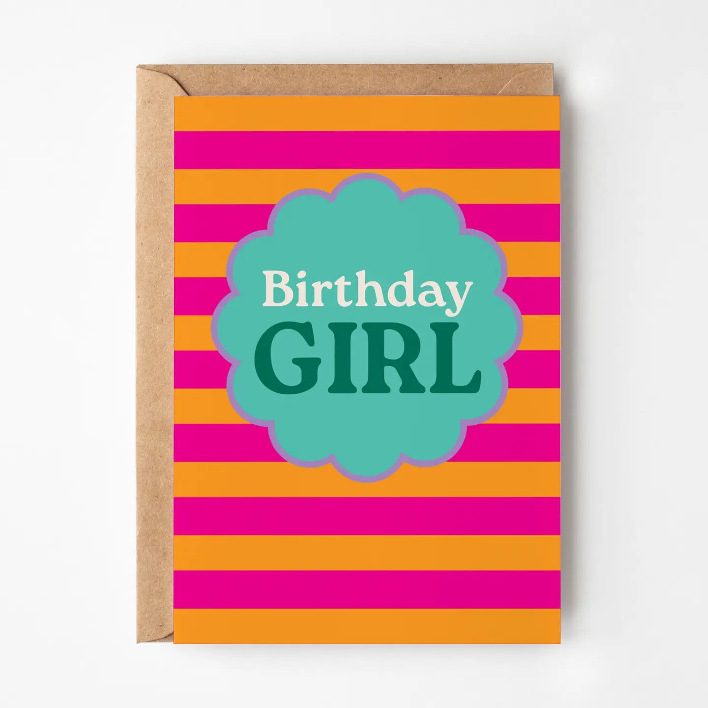 Birthday girl stripy card