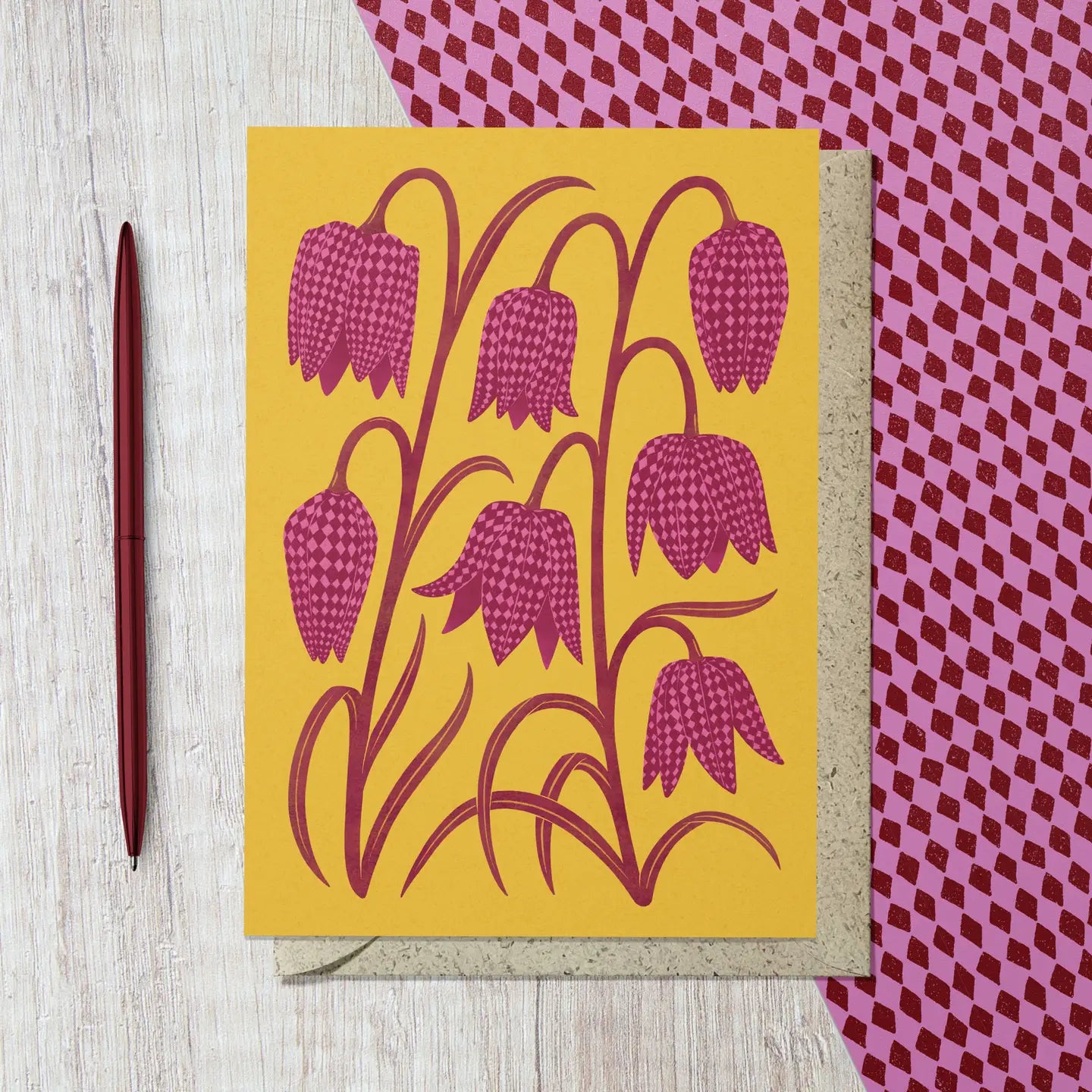 Snakes head fritillary card