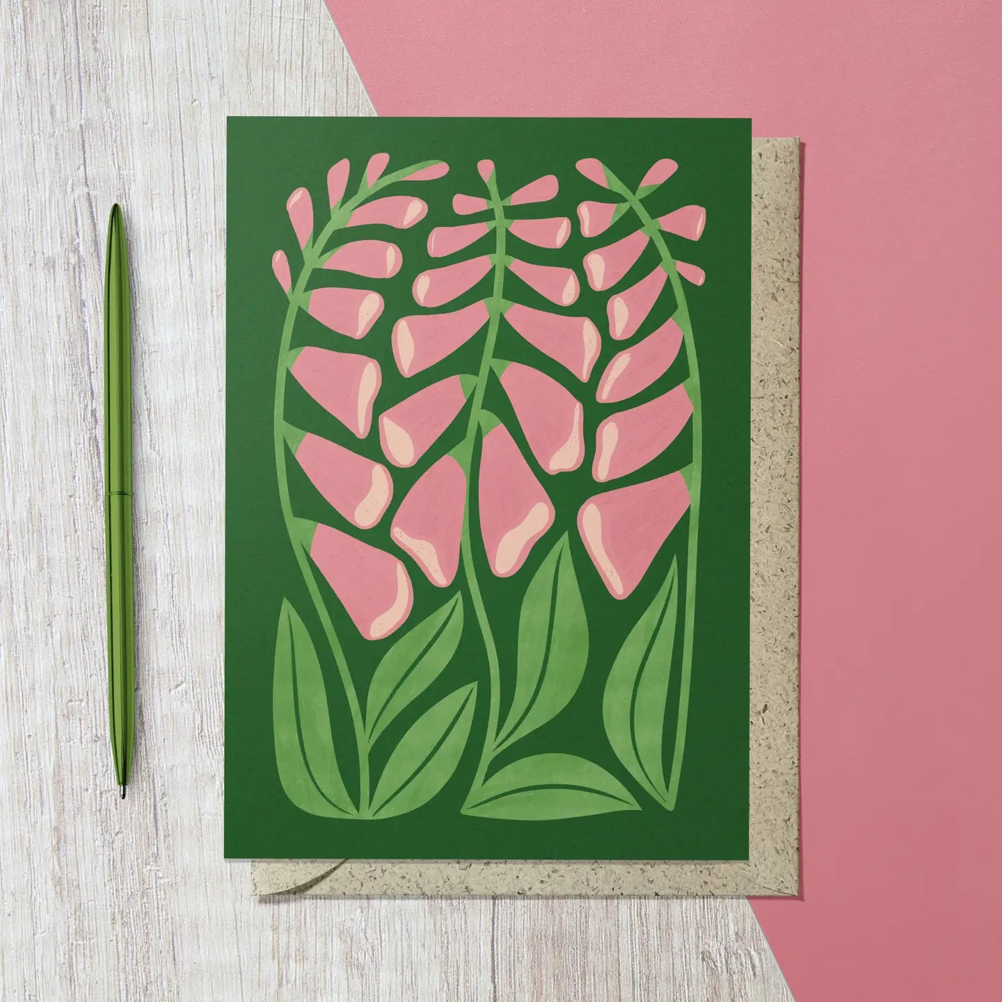Foxglove greetings card
