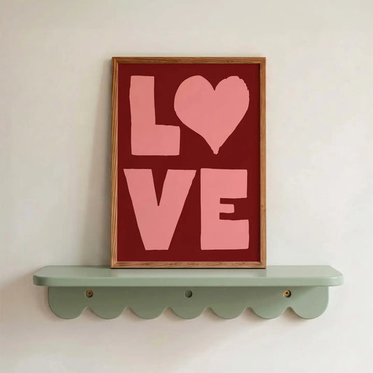 Love heart typography A4 print