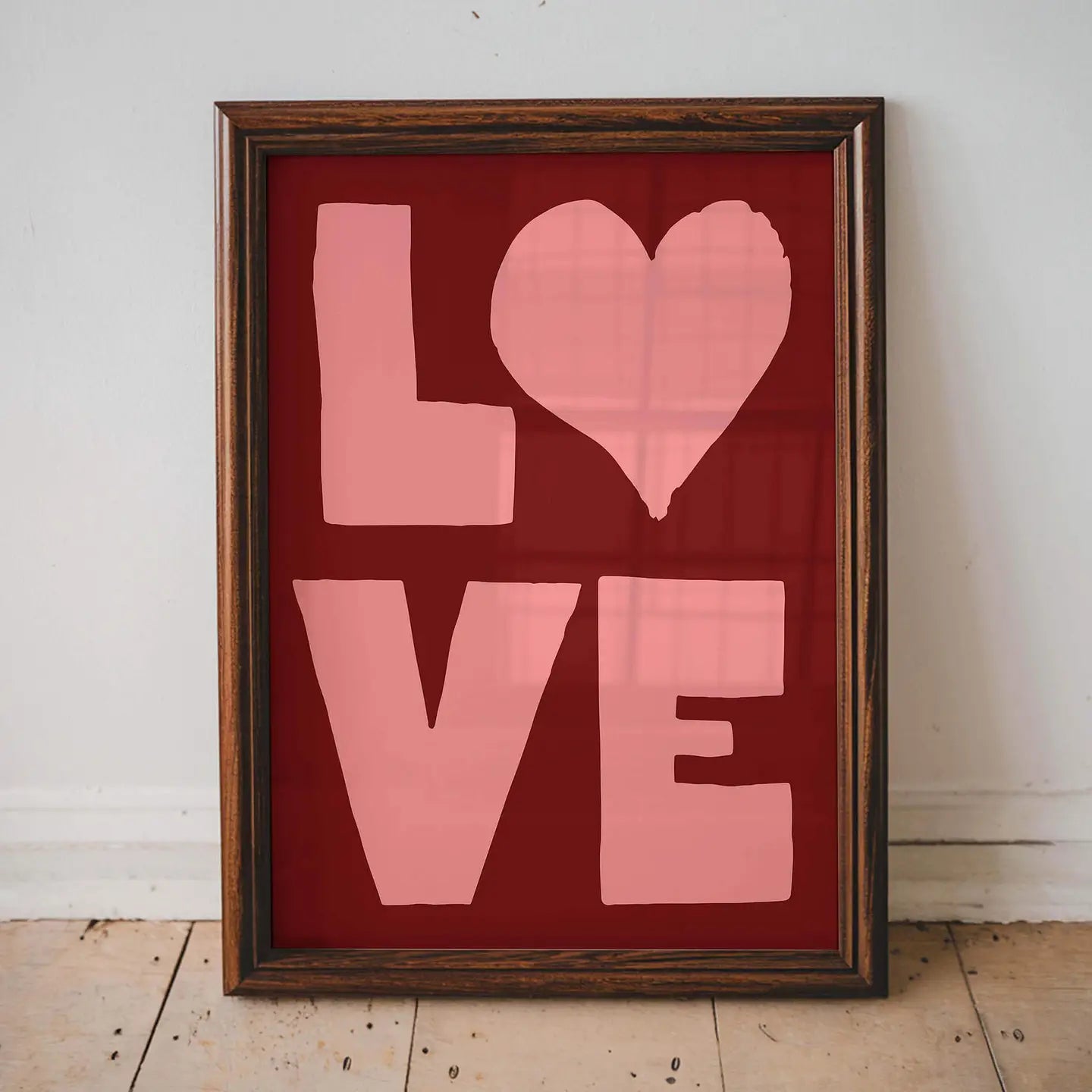 Love heart typography A3 print
