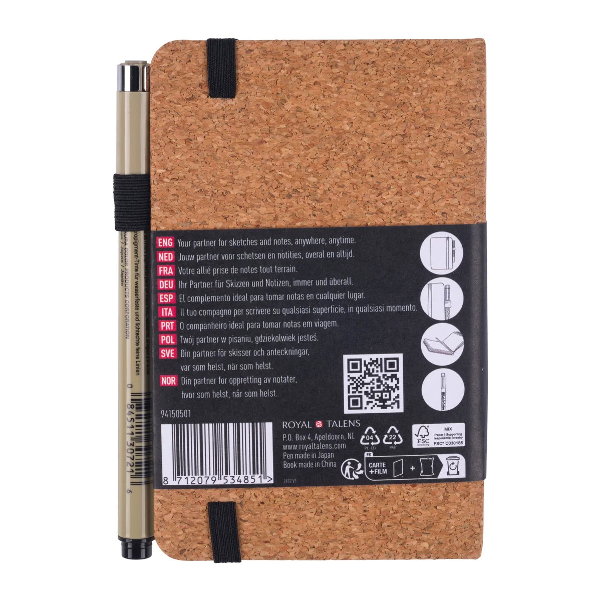 Cork notebook 9x14cm