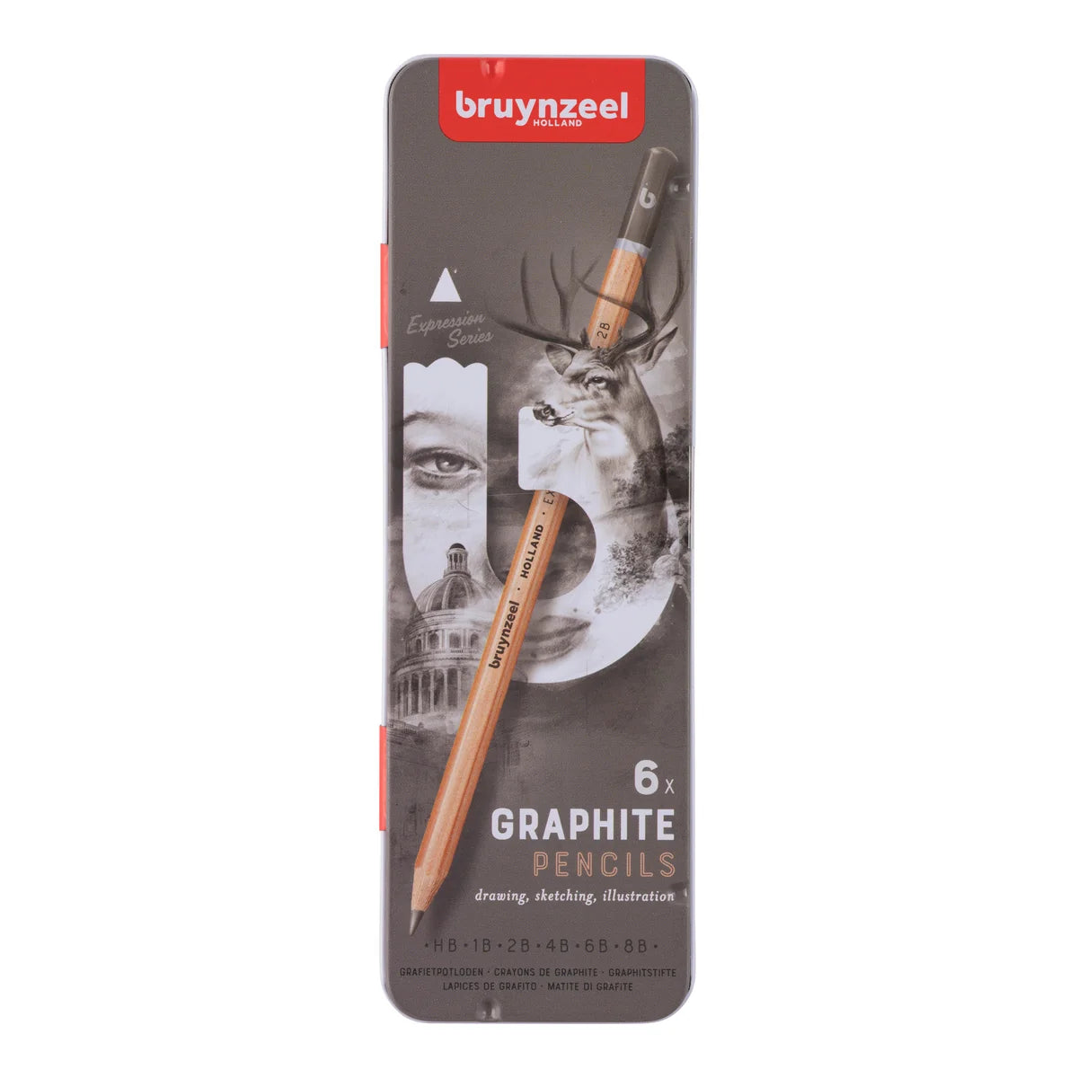 Set of 6 graphite pencils