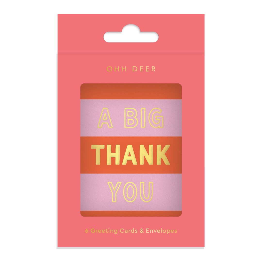 A big thank you - set of 6 mini cards
