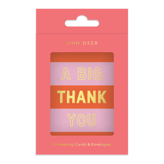 A big thank you - set of 6 mini cards