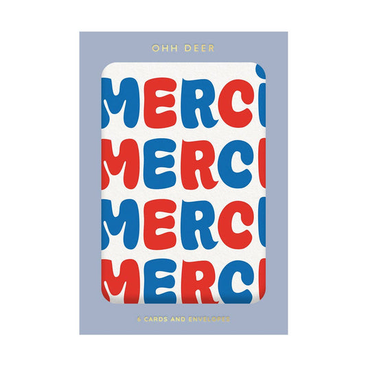 Set of 6 Merci thank you boxed cards