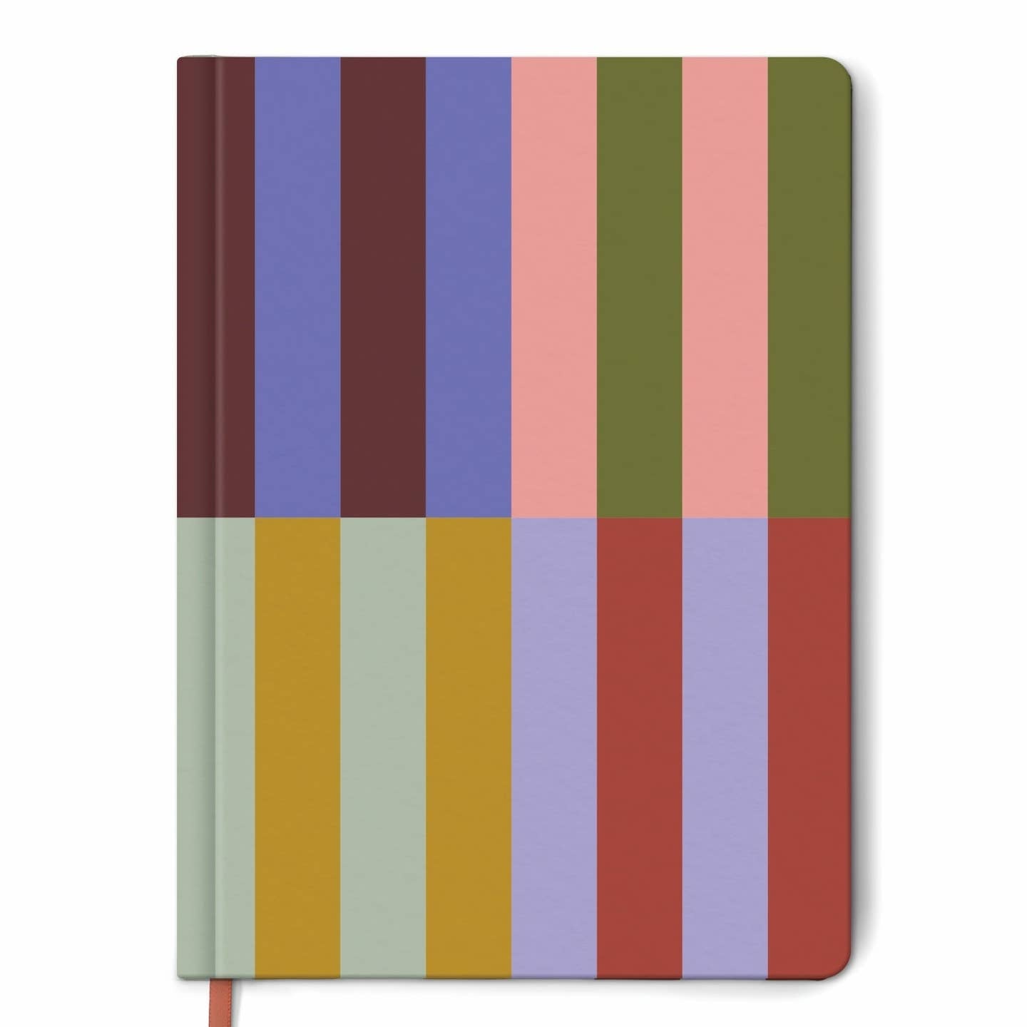 Colourful stripy hardback journal
