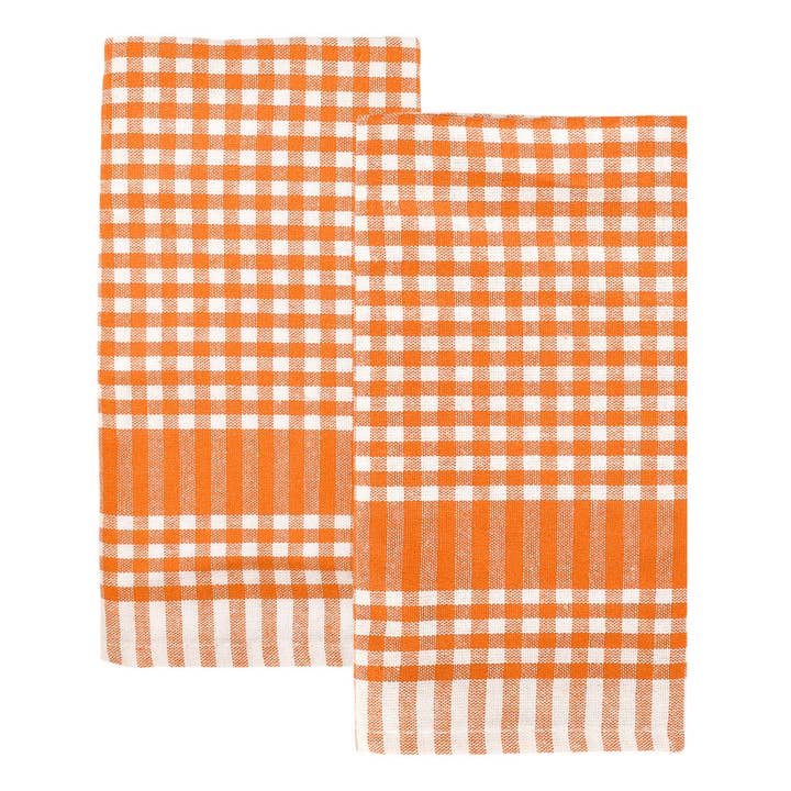 Cotton checked tea towel