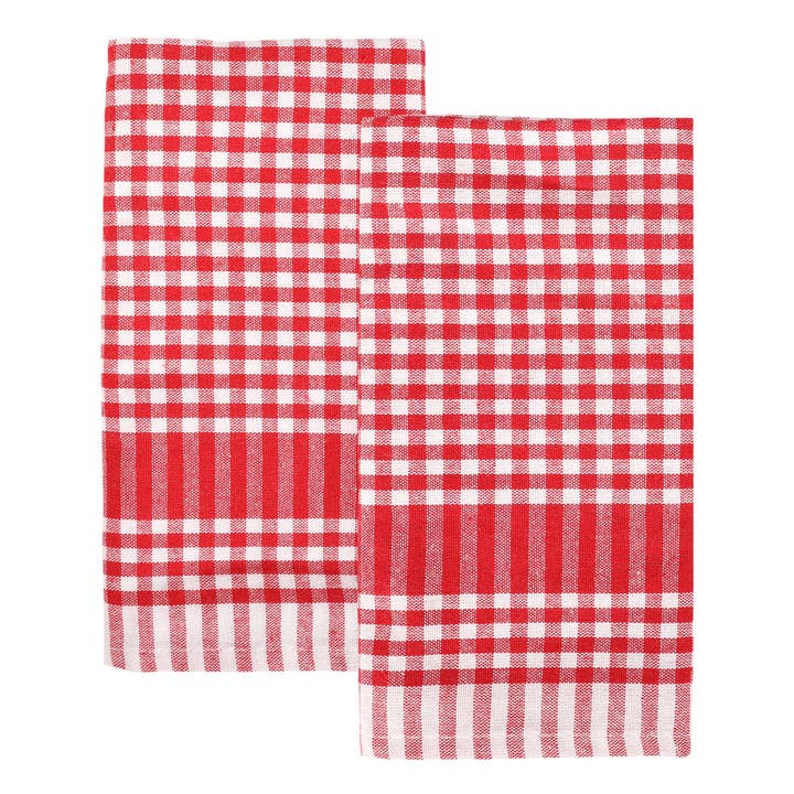 Cotton checked tea towel
