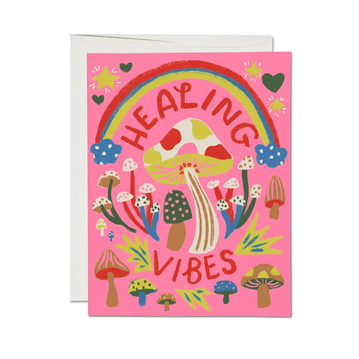 Healing vibes greetings card