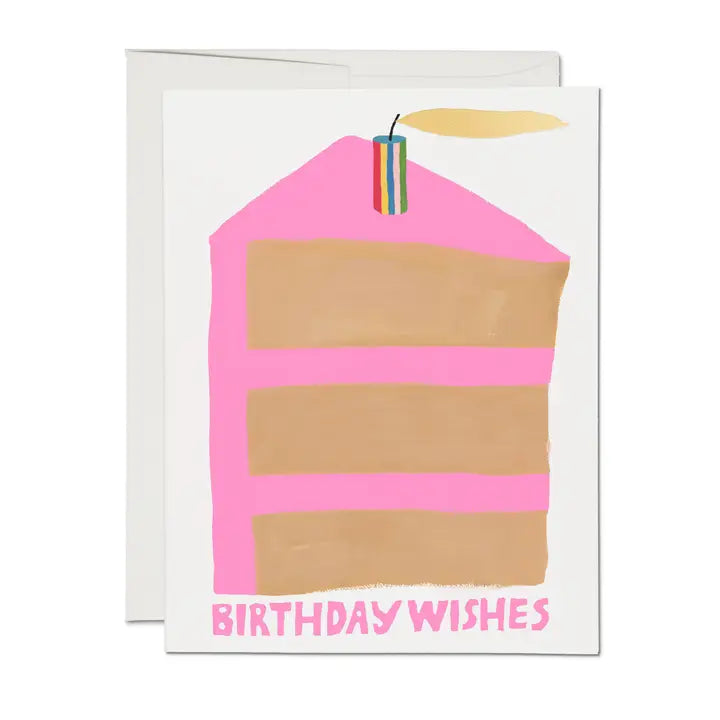Stripy candle birthday wishes card