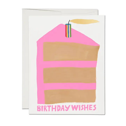 Stripy candle birthday wishes card